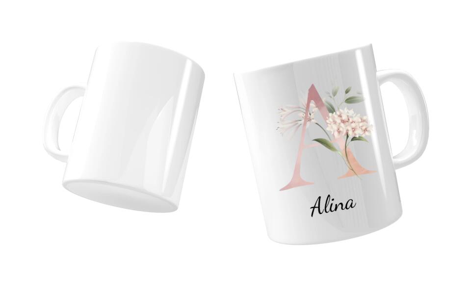 Tasse mit Anfangsbuchstaben