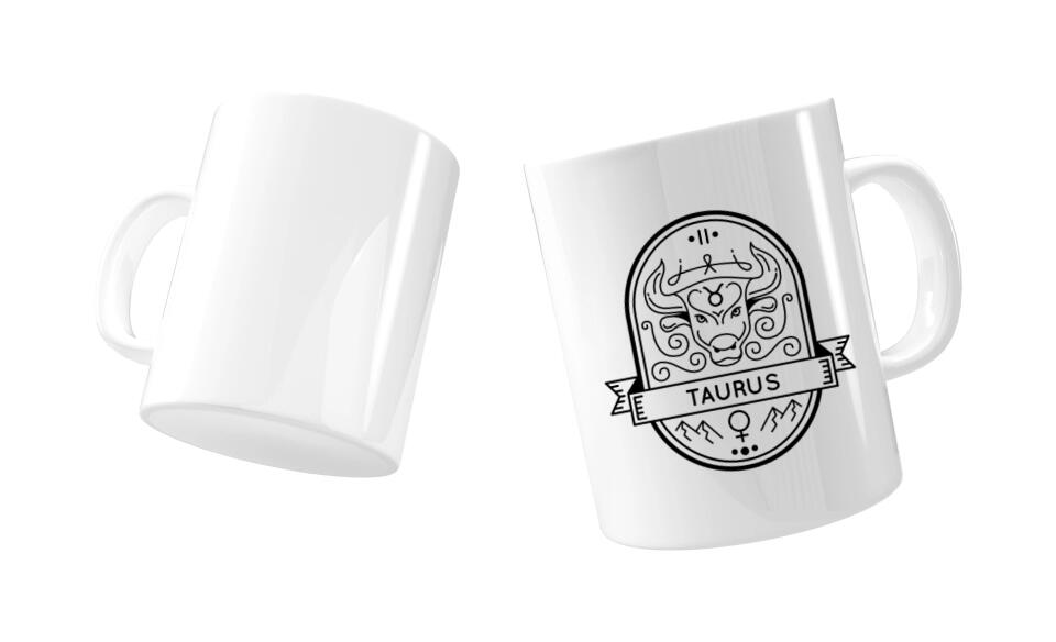 Taurus Horoskop Motiv Tasse