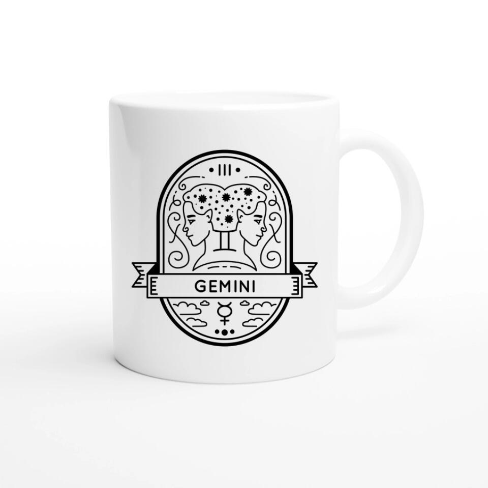 Gemini Sternzeichen Motiv auf Tasse bedrucken lassen