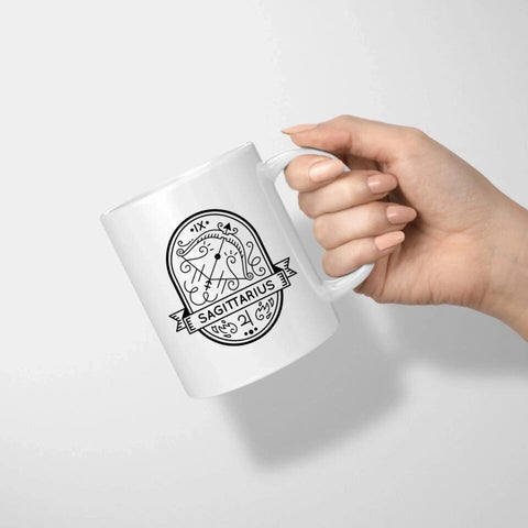 weiße keramik sternzeichen tasse schütze