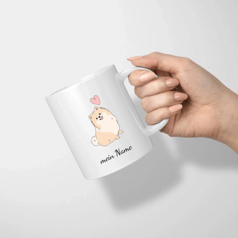 Personalisierte Tasse Hund Pomeranian