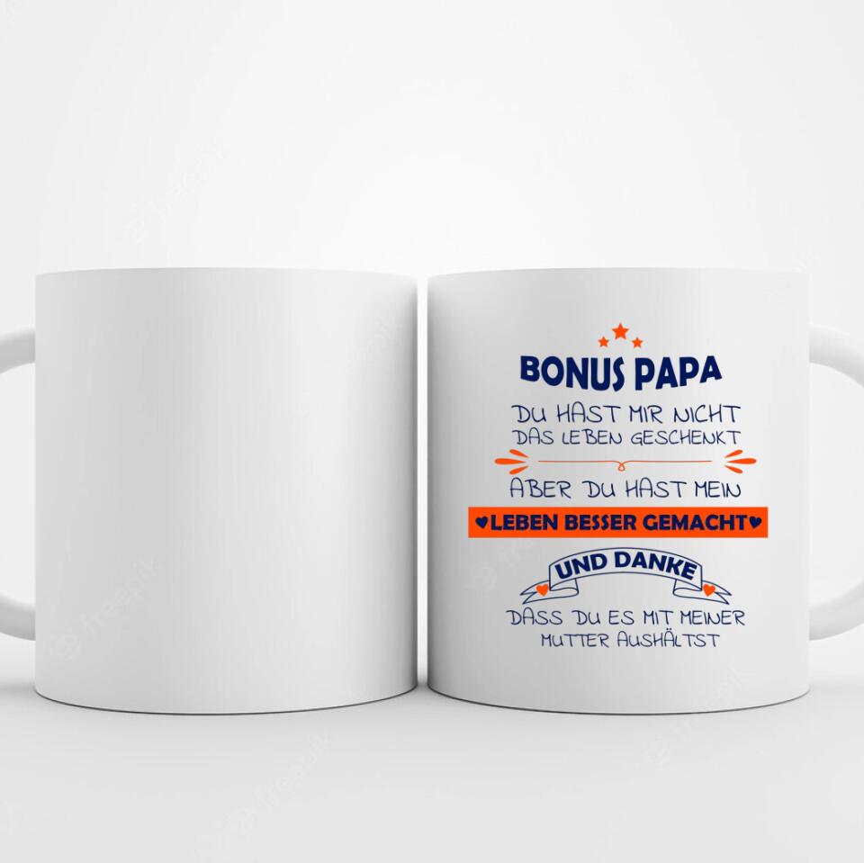 bonus papa tasse persoanlisieren mit spruch und foto