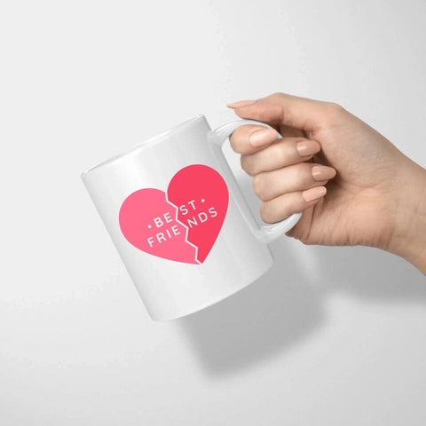 tasse best friends mit zwei herzen