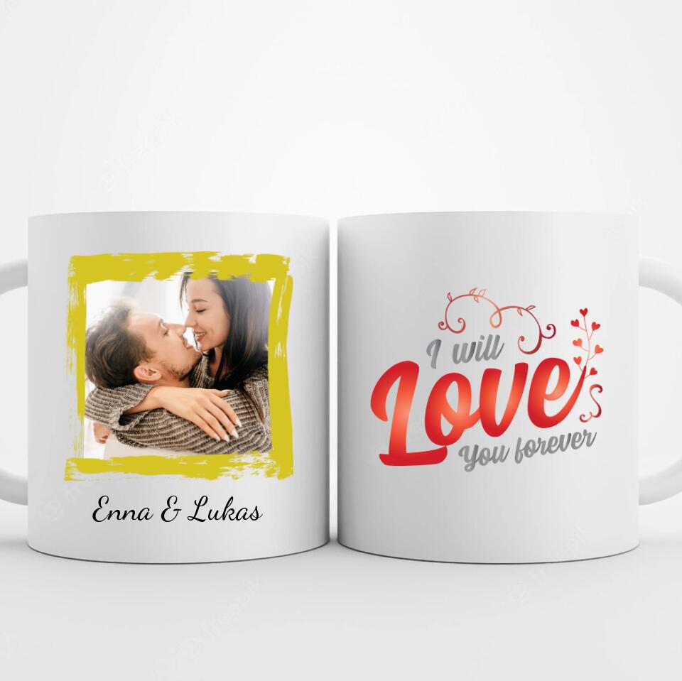 romantische tassen mit bild und spruch für paare 