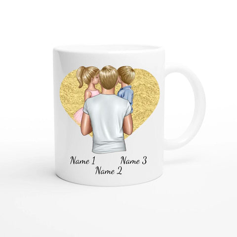 Personalisierte Tasse Familie (Papa mit Kindern)