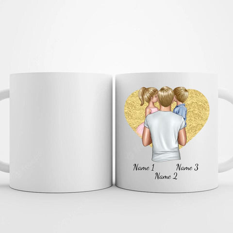 Personalisierte Tasse Familie (Papa mit Kindern)