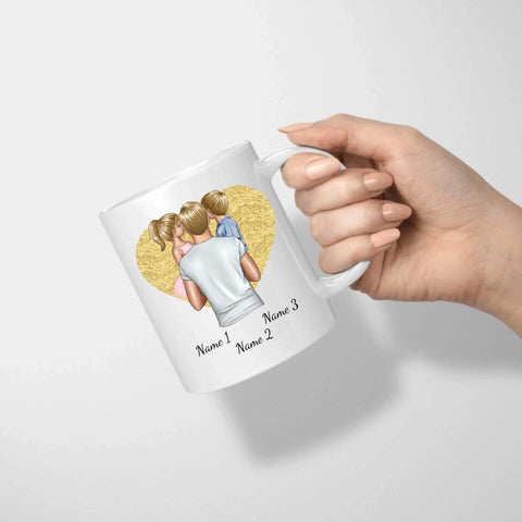 Personalisierte Tasse Familie (Papa mit Kindern)