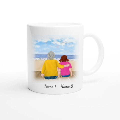Personalisierte Tasse Familie (Oma mit Enkelin)