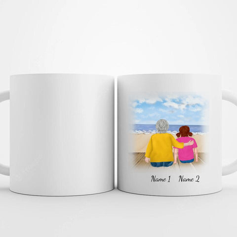 Personalisierte Tasse Familie (Oma mit Enkelin)