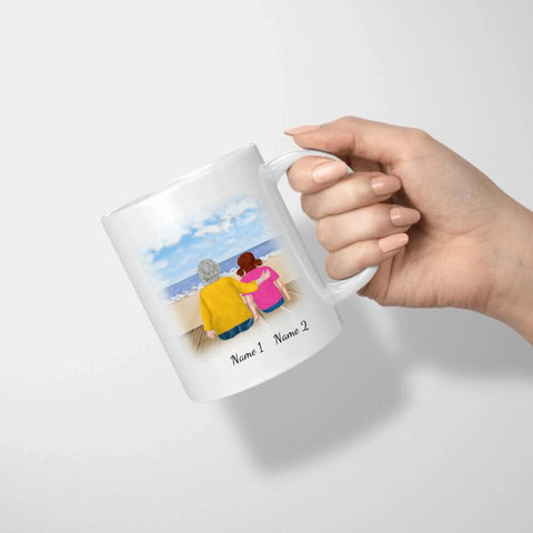 Personalisierte Tasse Familie (Oma mit Enkelin)