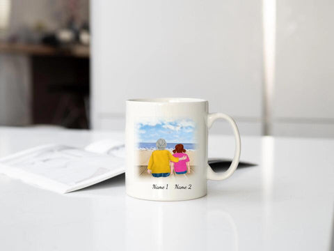 Personalisierte Tasse Familie (Oma mit Enkelin)