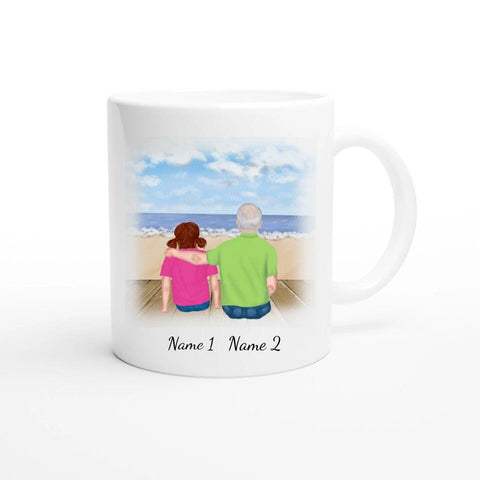 Personalisierte Tasse Familie (Opa mit Enkelin)