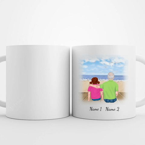 Personalisierte Tasse Familie (Opa mit Enkelin)