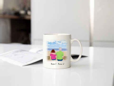 Personalisierte Tasse Familie (Opa mit Enkelin)