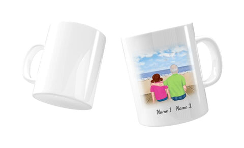 Personalisierte Tasse Familie (Opa mit Enkelin)