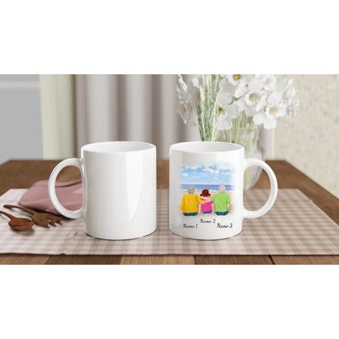 Personalisierte Tasse Familie (Großeltern mit Enkelin)