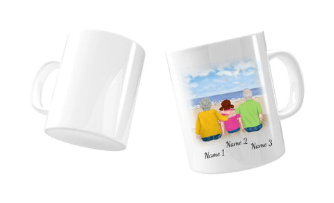Personalisierte Tasse Familie (Großeltern mit Enkelin)