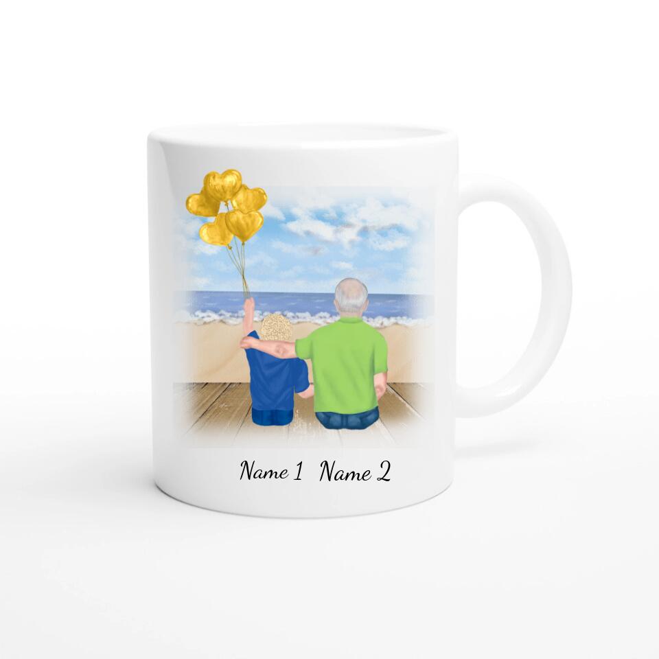 Personalisierte Tasse Familie (Opa mit Enkel)