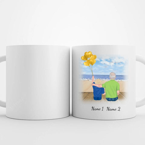 Personalisierte Tasse Familie (Opa mit Enkel)