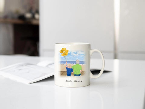 Personalisierte Tasse Familie (Opa mit Enkel)