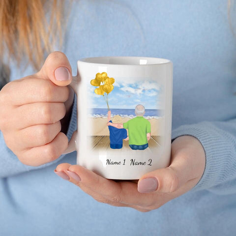 Personalisierte Tasse Familie (Opa mit Enkel)