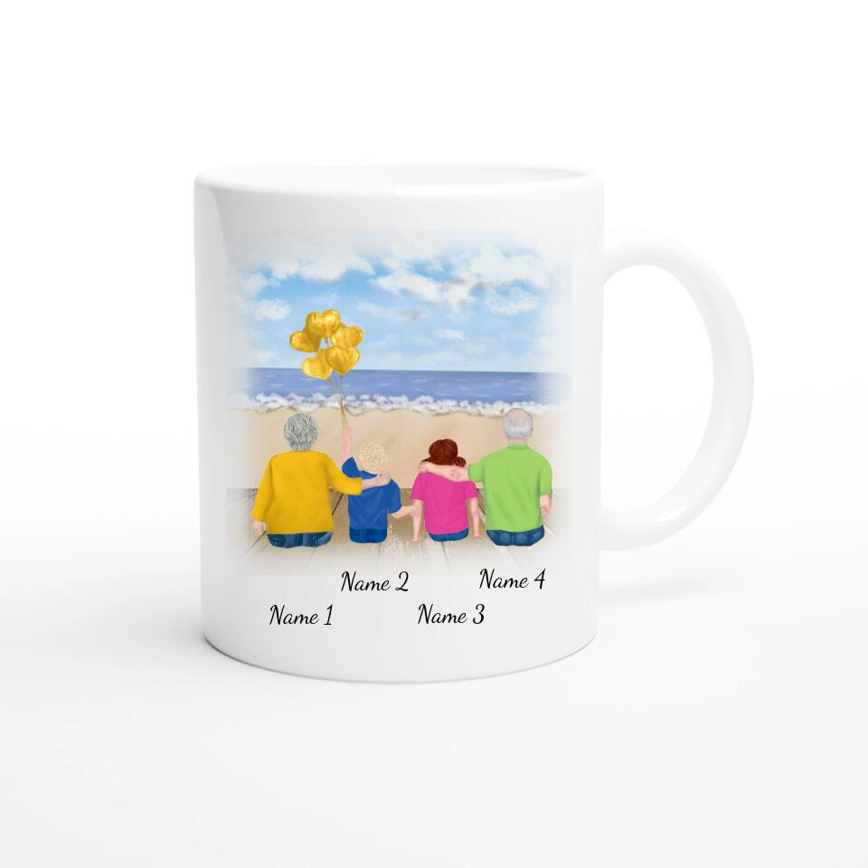 Personalisierte Tasse Familie (Großeltern mit Enkelkinder)