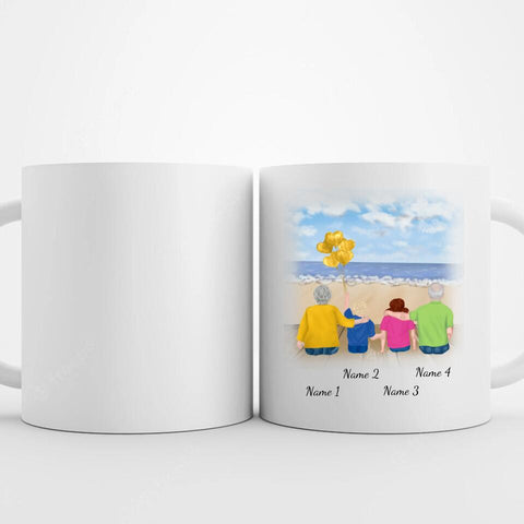 Personalisierte Tasse Familie (Großeltern mit Enkelkinder)