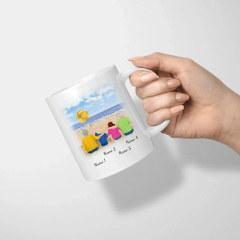 Personalisierte Tasse Familie (Großeltern mit Enkelkinder)