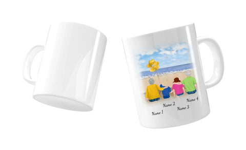 Personalisierte Tasse Familie (Großeltern mit Enkelkinder)