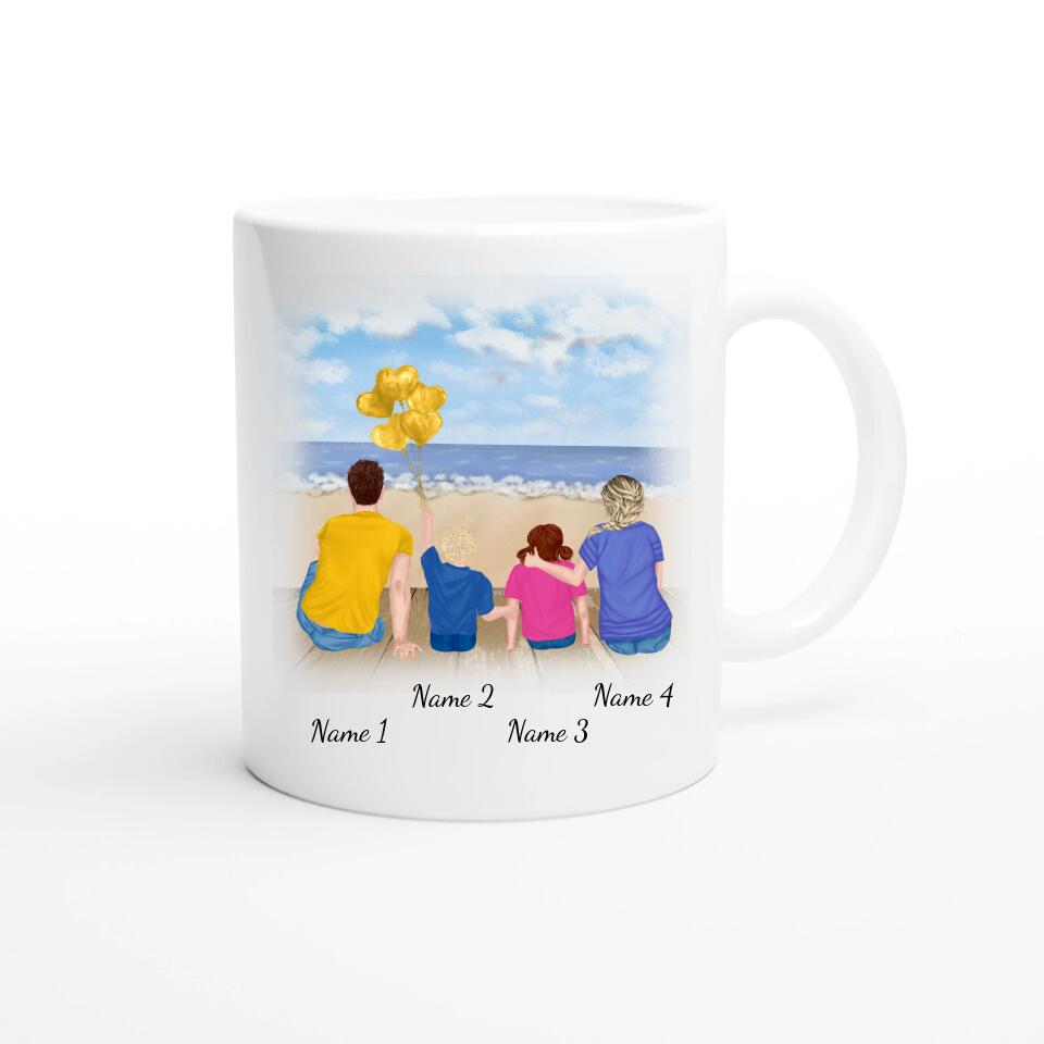 Personalisierte Tasse Familie (Eltern mit Kindern)