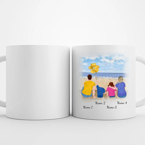 Personalisierte Tasse Familie (Eltern mit Kindern)