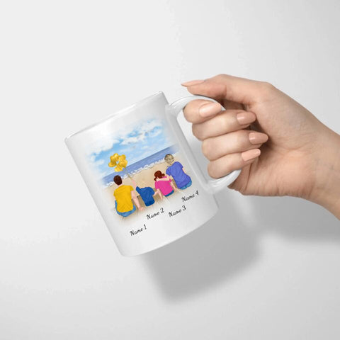 Personalisierte Tasse Familie (Eltern mit Kindern)
