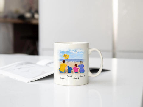 Personalisierte Tasse Familie (Eltern mit Kindern)