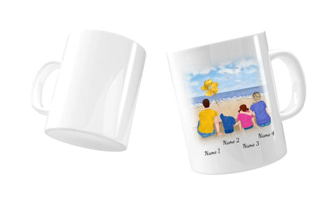 Personalisierte Tasse Familie (Eltern mit Kindern)