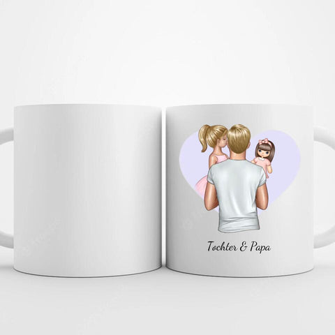 Personalisierte Papa Tasse (Papa mit Tochter und Spielzeug)