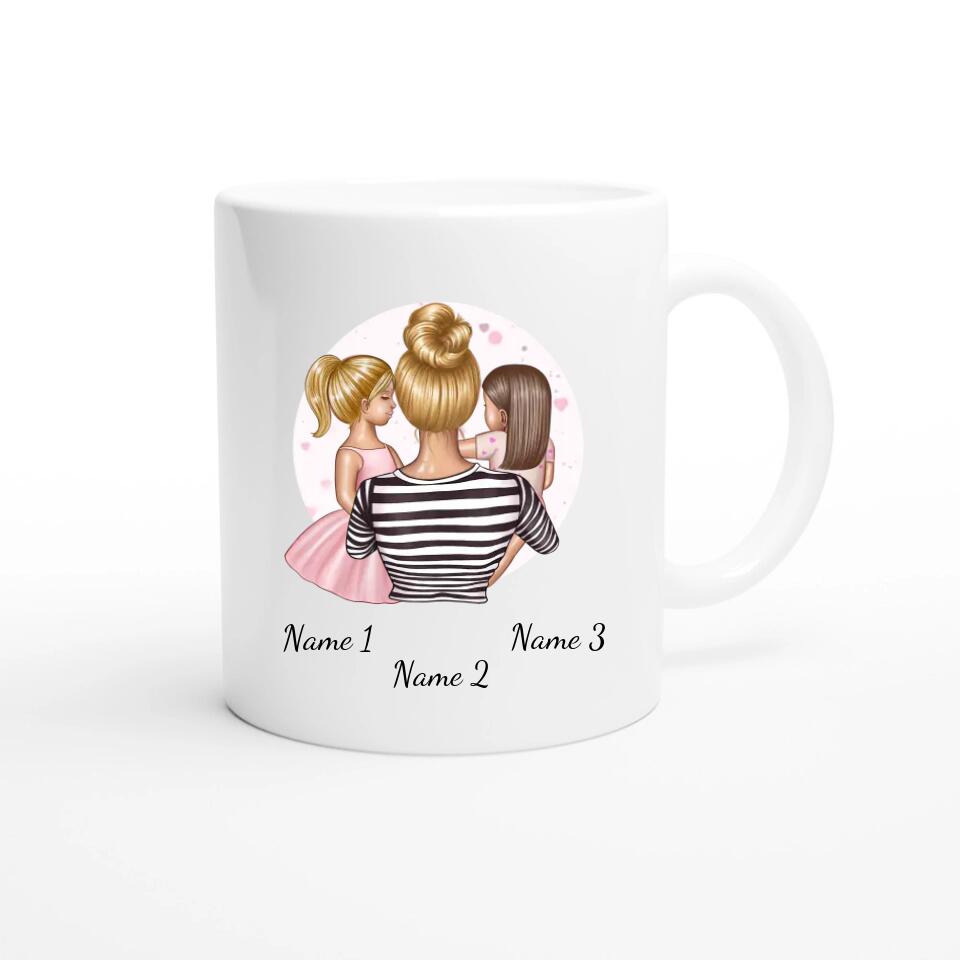Personalisierte Mama Tasse (Mutter mit Töchtern)