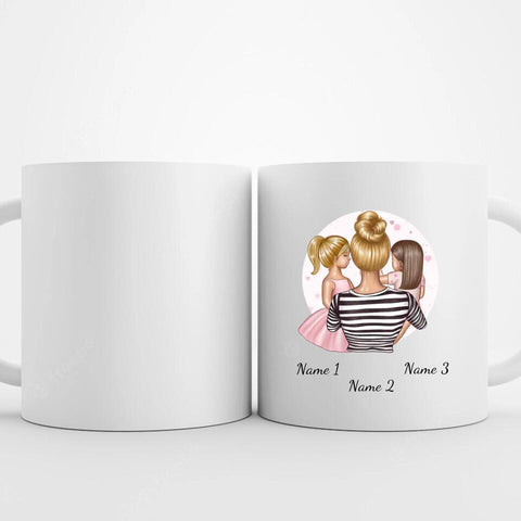 Personalisierte Mama Tasse (Mutter mit Töchtern)