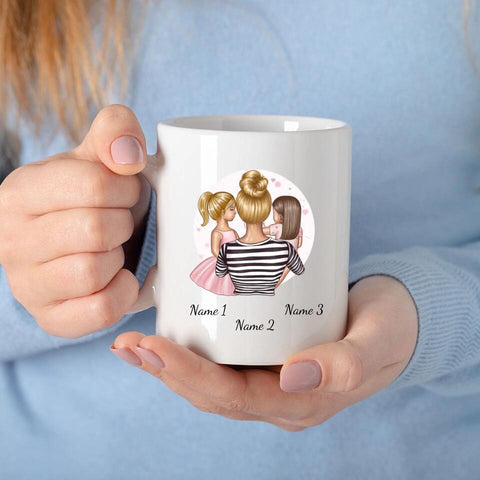 Personalisierte Mama Tasse (Mutter mit Töchtern)