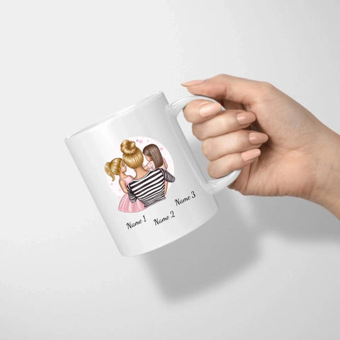 Personalisierte Mama Tasse (Mutter mit Töchtern)