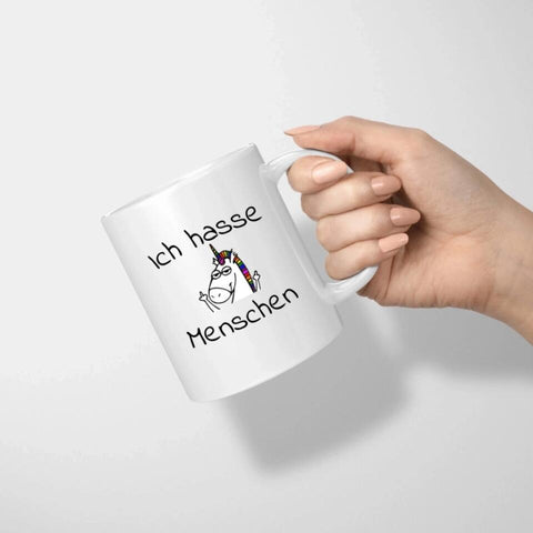 Tasse mit Spruch Ich hasse Menschen