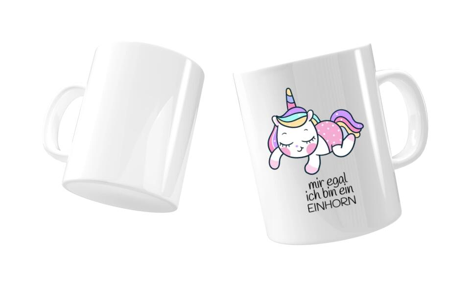 Tasse mit Einhorn und Spruch bedrucken