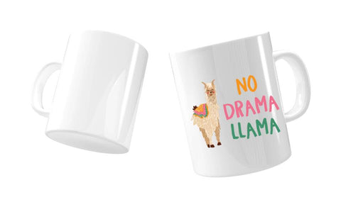 Witzige Tasse mit Motiv No Drama Llama