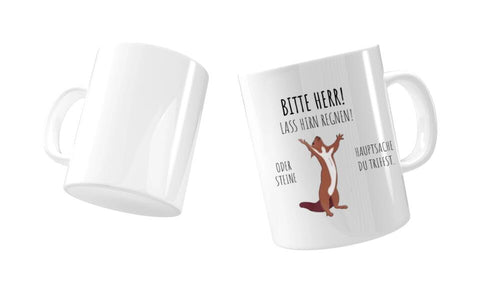 Tasse mit lustigem Spruch und Eichhörnchen Motiv bedrucken lassen