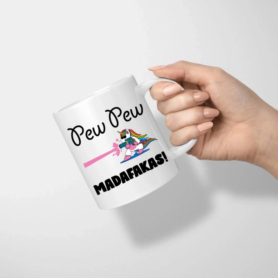 pew pew madafakas einhorn tasse
