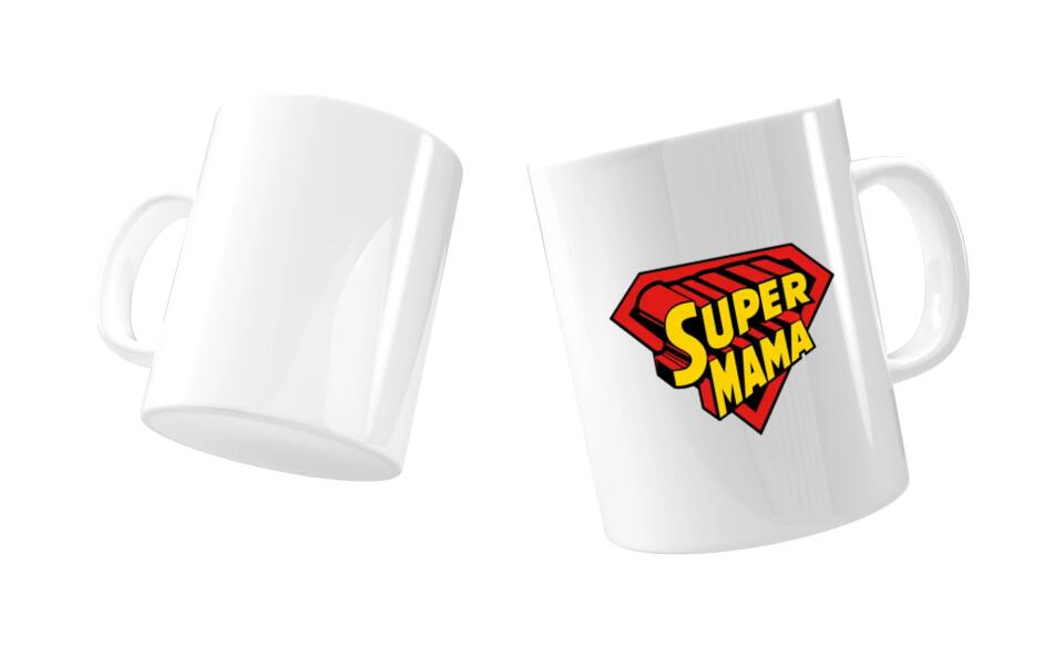 Super Mama Tasse mit Bild personalisieren