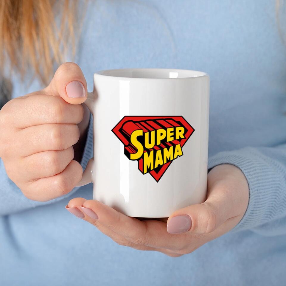 Super Mama Tasse personalisieren mit Foto und Text