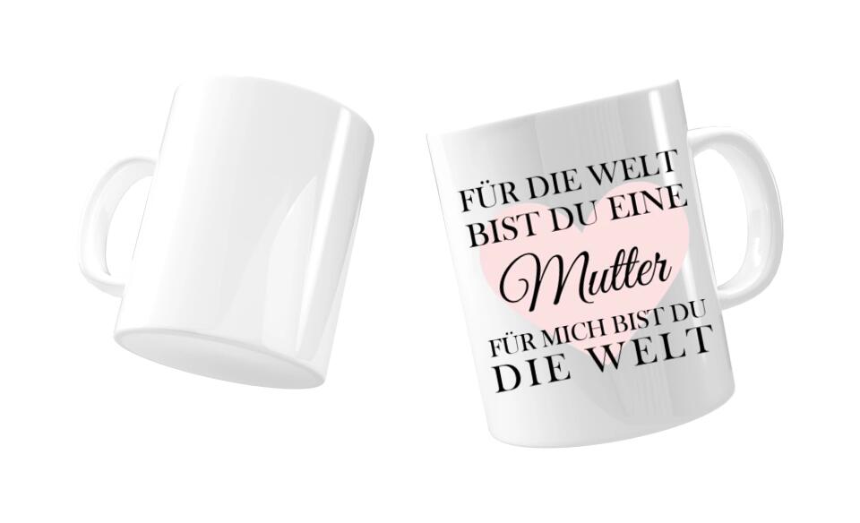Mama ist die Welt Tasse mit Foto personalisieren