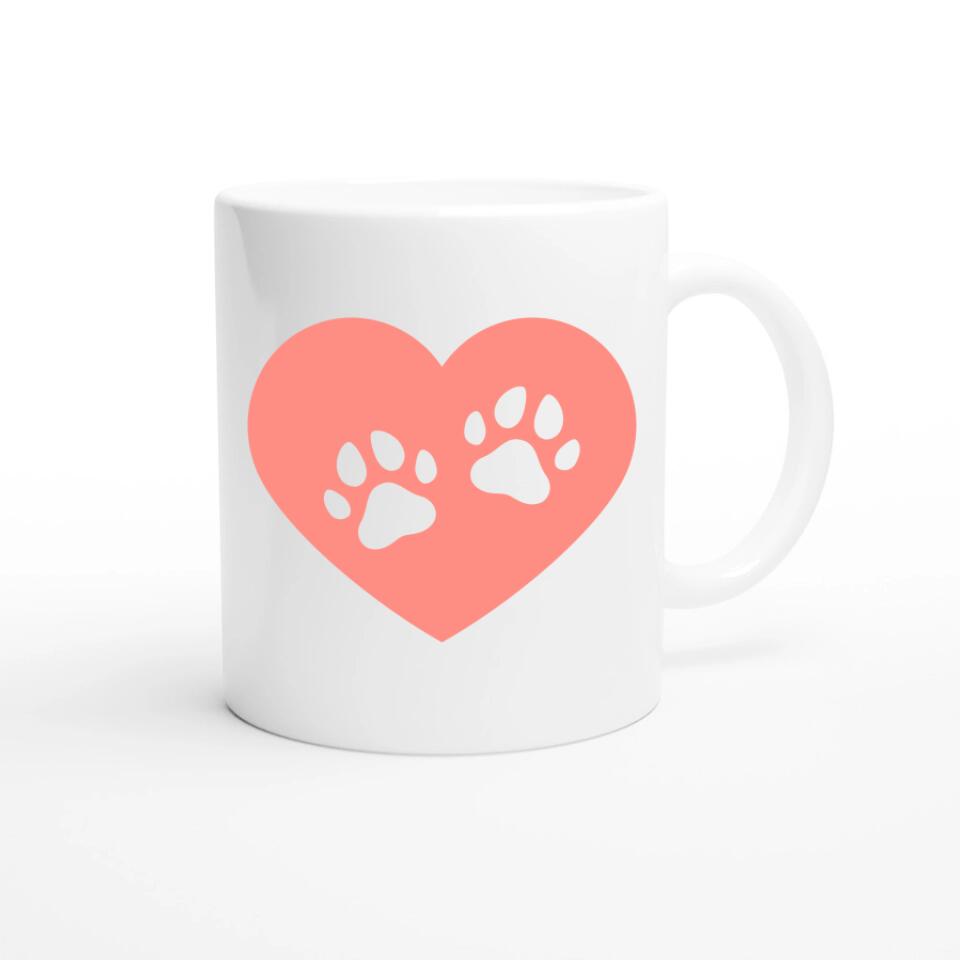 Hundepfoten Tasse mit Foto und Text personalisieren