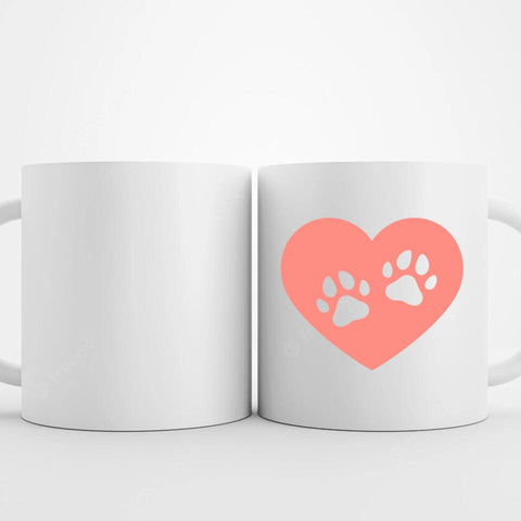Tasse mit Pfotendesign mit Text oder Foto bedrucken lassen