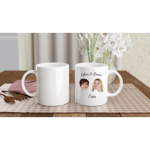 Tasse lustiges Gesicht - 2 Kinder und Papa
